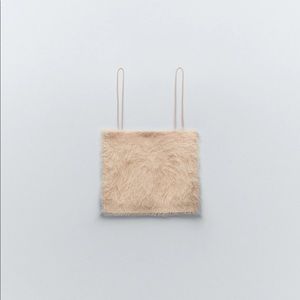 Zara fuzzy crop top NWT